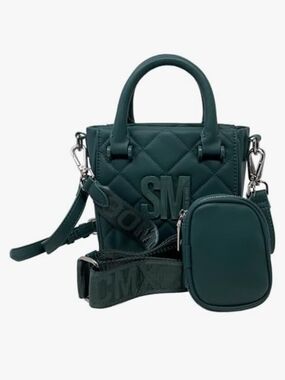 Quilted Mini Tote Bag in Forest Green